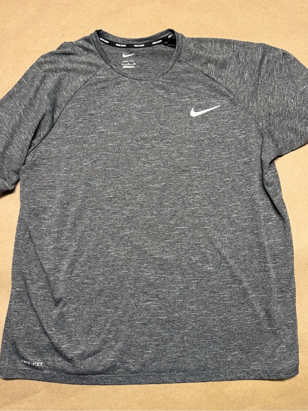 Nike DriFit Swim Grey Mens size XL workout Shirt UPF 40 Rare!